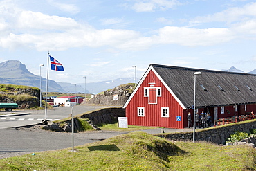 Old commercial building, Langabuï£¿, Djupivogur, Austurland, Iceland, Scandinavia, Northern Europe, Europe