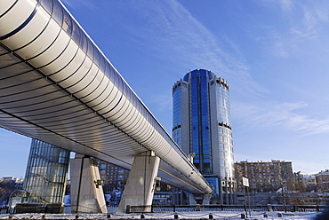 Bagration Bridge, pedestrian bridge, Moscow, Russia