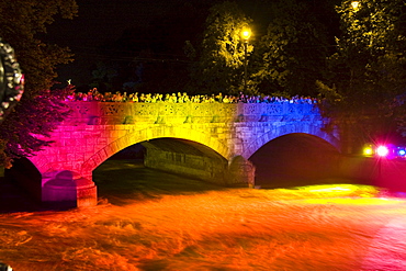 Brueckenfest festival 2008, Munich 850-year anniversary, Maximiliansbruecke bridge, Upper Bavaria, Bavaria, Germany, Europe
