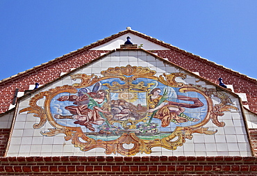 Tile mural on the Iglesia de los Martires or Church of Martyrs, Malaga, Andalusia, Spain, Europe