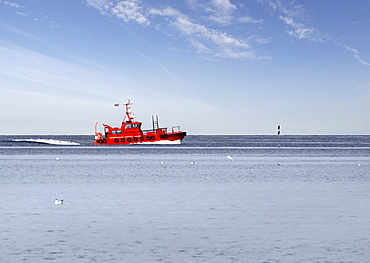 Red pilot Pilot, Spodsbjerg, Langeland, Denmark, Europe