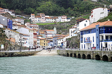 Colourful houses, Cudillero coastal village, Asturias, Spain, Europe