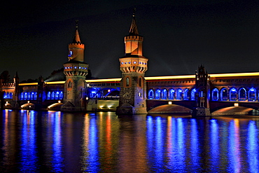 Oberbaumbruecke bridge at the Festival of Lights 2010, Berlin, Germany, Europe