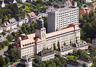 Aerial view, Regional Government, Arnsberg, North Rhine-Westphalia, Germany, Europe