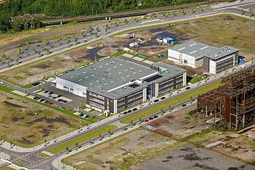 Aerial view, Phoenix-West grounds, TechnologieZentrumDortmund technology centre, Dortmund, Ruhr area, North Rhine-Westphalia, Germany, Europe