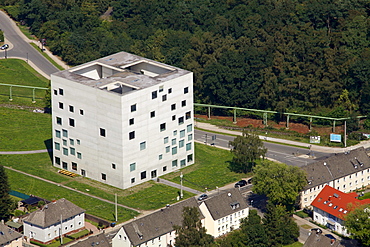 Aerial view, Zollverein Coal Mine Industrial Complex, design school, Saana building, World Cultural Heritage site, Essen, Ruhr area, North Rhine-Westphalia, Germany, Europe