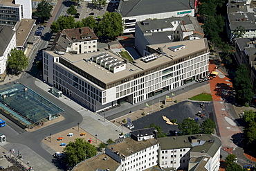 Aerial view, Heinrich-von-Kleist-Forum building, public library, Hamm adult education centre, Hamm, Ruhr area, North Rhine-Westphalia, Germany, Europe