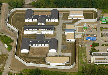 Aerial view, forensic hospital, Herne Wanne-Eickel, Ruhr Area, North Rhine-Westphalia, Germany, Europe