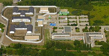 Aerial view, forensic hospital, Herne Wanne-Eickel, Ruhr Area, North Rhine-Westphalia, Germany, Europe