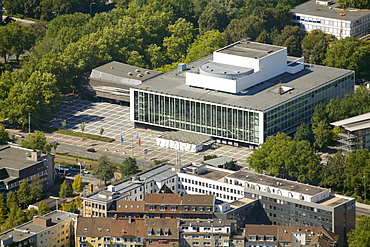 Aerial view, MiR musical theater, Gelsenkirchen, Ruhr area, North Rhine-Westphalia, Germany, Europe