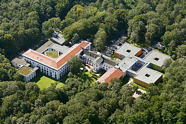 Aerial view, Heimvolkshochschule "Gottfried Koenzgen", adult education centre, belonging to club KAB-CAY, catholic workers' organisation, Haltern am See, Ruhr Area, North Rhine-Westphalia, Germany, Europe