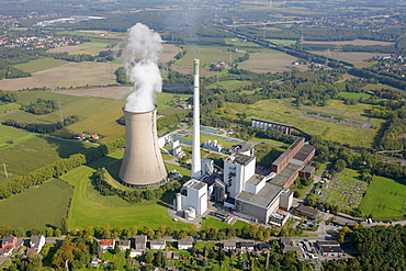 Aerial view, Knepper power plant, coal-fired power plant, E.ON, Mengede, Dortmund, Ruhr Area, North Rhine-Westphalia, Germany, Europe