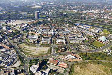 Aerial, Centro Neue Mitte, Oberhausen, Ruhrgebiet region, North Rhine-Westphalia, Germany, Europe