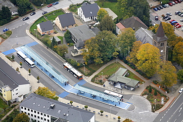 Aerial view, city hall, Hasslinghausen, Sprockhoevel, Ruhrgebiet region, North Rhine-Westphalia, Germany, Europe