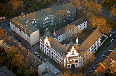 Aerial view, district court Duisburg-Ruhrort, Duisburg, Ruhrgebiet region, North Rhine-Westphalia, Germany, Europe