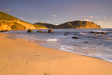 Agua Blanca beach at sunrise, Ibiza, Spain, Europe