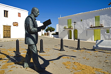 Statue of the local poet Maria Villangomez, San Miguel, Ibiza, Spain, Europe