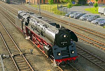 Class 01 steam locomotive at the German steam locomotive museum, Neuenmarkt, Franconia, Bavaria, Germany, Europe