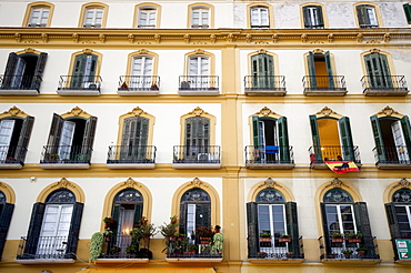 Facade at Plaza de la Merced, Malaga, Andalusia, Spain, Europe