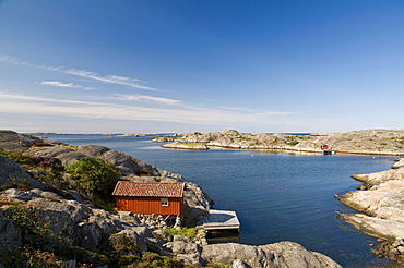 Wooden house near Smoegen, Bohuslaen province, Sweden, Scandinavia, Europe