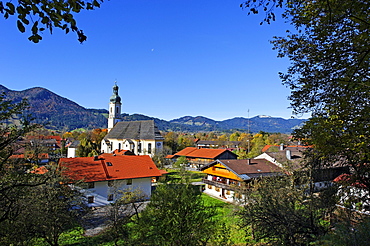 Parish Church of St. Jacob, Lenggries, Upper Bavaria, Bavaria, Germany, Europe