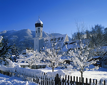 Parish church Saint Michael, Kochelsee, Upper Bavaria, Germany, Europe