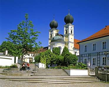 Convent church Saint Michael, Benedictine Abbey Metten, Lower Bavaria, Germany, Europe