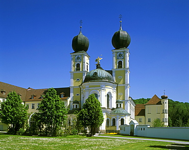 Monastery church S.t Michael, Benediktinerabtei Metten Benedictine abbey, Lower Bavaria, Germany, Europe