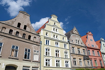 Gabled houses in the Moenchstrasse street, Unesco World Heritage Site, Stralsund, Mecklenburg-Western Pomerania, Germany, Europe