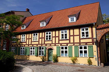 St. John's Abbey, half-timbered houses, Stralsund, UNESCO World Heritage Site, Mecklenburg-Western Pomerania, Germany, Europe