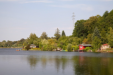 Tiefwarensee Lake, climatic health-resort of Waren on Lake Mueritz, Mecklenburg Lake District, Mecklenburg-Western Pomerania, Germany, Europe