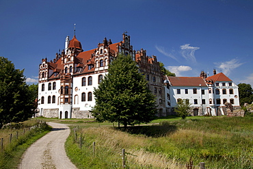 Schloss Basedow Castle, Mecklenburg Switzerland, Mecklenburg-Western Pomerania, Germany, Europe