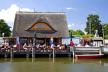 Restaurant, smoked fish, harbour, Baltic Sea resort Zingst, Fischland-Darss-Zingst peninsula, Mecklenburg-Western Pomerania, Germany, Europe