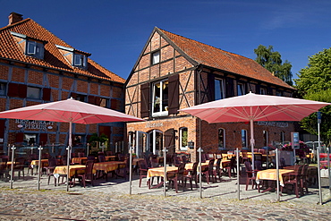 Pizzeria and restaurant, port of Neustadt, Luebeck Bay, Baltic Sea coast, Schleswig-Holstein, Germany, Europe