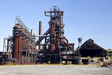 Blast furnace, former steel mill, location for technology and service, Phoenix West, Hoerde, Dortmund, Ruhr area, North Rhine-Westphalia, Germany, Europe