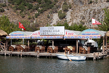 Restaurant on the lagoon, Dalyan, Lycia, Turkey, Asia