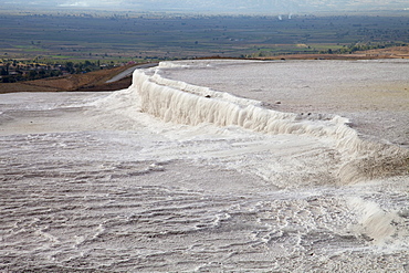 Travertine terraces of Pamukkale, UNESCO World Heritage Site, Denizli, Turkey, Asia