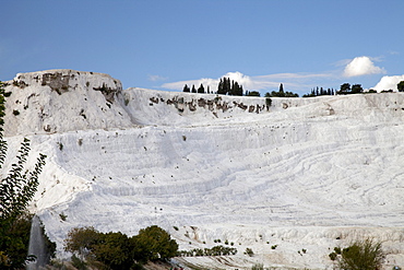 Travertine terraces of Pamukkale, UNESCO World Heritage Site, Denizli, Turkey, Asia