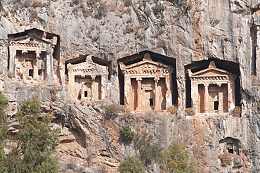 Rock cut tombs of Dalyan, Lycia, Turkey, Asia