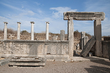 Ancient market place, Perga, a large site of ancient ruins, Antalya, Turkish Riviera, Turkey, Asia