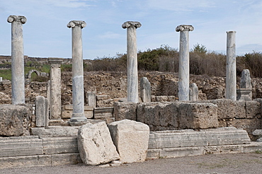 Ancient market place, Perga, a large site of ancient ruins, Antalya, Turkish Riviera, Turkey, Asia