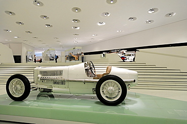 Mercedes 2-liter Monza racing car, on loan, Porsche Museum, Stuttgart, Baden-Wuerttemberg, Germany, Europe