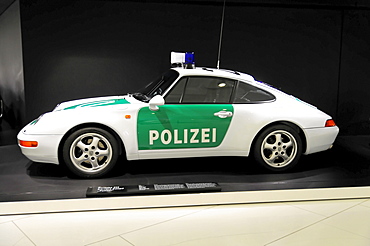 Porsche Carrera Coupe Polizei, police car, Porsche Museum, Stuttgart, Baden-Wuerttemberg, Germany, Europe