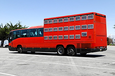 Rotel coach, a bus incorporating a mobile hotel, travelling near Monterey, California, USA, North America