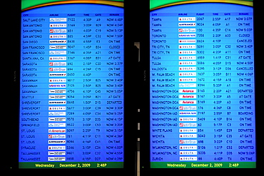 Information boards, Hartsfield-Jackson Atlanta International Airport, Atlanta Airport, Atlanta, USA, North America