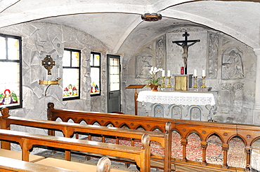 Rock-hewn chapel, Pilgrimage Church of St. Salvator, Schwaebisch Gmuend, Baden-Wuerttemberg, Germany, Europe