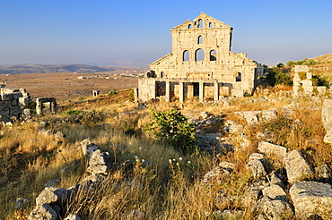 Byzantine church ruin at the archeological site of Baqirha, Dead Cities, Syria, Middle East, West Asia