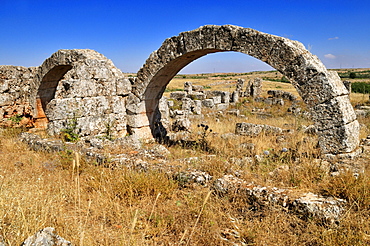 Byzantine ruins at the archeological site of Ba'uda, Baude, Baouda, Syria, Middle East, West Asia