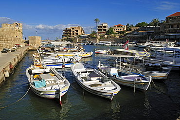 Historic port, harbour of Byblos, Jbail, Unesco World Heritage Site, Lebanon, Middle east, West Asia