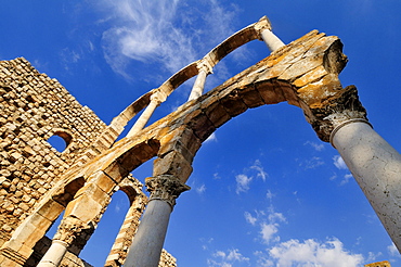 Ancient Umayyad ruins at the archeological site of Anjar, Unesco World Heritage Site, Bekaa Valley, Lebanon, Middle East, West Asia